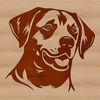 Friendly Labrador Face Icon A close-up of a dog's head with floppy ears and a distinctive labrador retriever breed-specific muzzle.