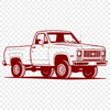 Bold Lines Vector Vehicle Design A detailed illustration of a pickup truck with bold lines and simple shapes.