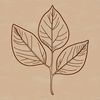 An open-source clip art design featuring a stylized leaf in scalable SVG format.