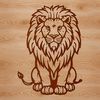 Regal Feline Icon A large feline animal sitting on its haunches, with a regal expression.