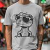 Reptile Wear Colorful lizard icon wearing sunglasses in vector format.