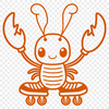 A detailed illustration of a crustacean sea creature, commonly known as a lobster.