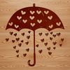 A colorful SVG illustration of a classic umbrella featuring love hearts, perfect for various design projects.