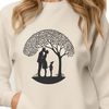 Lovers Entwined in a Beautiful Tree Design An ornate design of a tree with two embracing figures at its base, representing the bond between lovers.