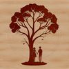 Whimsical Wedding Decor Tree A stylized illustration of a tree representing love, suitable for wedding invitations or Valentines Day decorations.