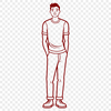 Neutral Pose SVG Character Design A minimalist illustration of a male figure in a neutral pose.