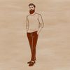 Line Art Beard Vector Image A simple line art illustration of a male figure with a beard.