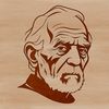 Male figure with a long beard, suitable for vector art design.