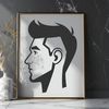 Basic Male Line Drawing A simple line drawing of a male figure with basic facial features and body proportions.
