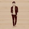 A detailed illustration of a male figure, suitable for vector graphics and design projects.