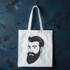Detailed Male Portrait Vector Design A man with facial hair in a detailed vector design.