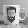 Single Male Figure Vector Art A single male figure with a beard, suitable for vector design projects.