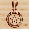 A medal design suitable for various cutting machines such as Cricut, featuring intricate details.