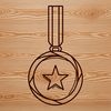 Beautiful Line Art Medal SVG A simple medal design featuring a line drawing with a flat, 2D style.