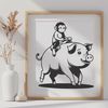 Cartoon Monkey Pig Design A cartoon monkey-pig hybrid animal created using vector art for cutting machines like Cricut.