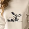 Majestic Moose in Repose Vector illustration of a moose in a sleeping position, suitable for vector art and design projects.