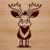 Majestic North American Mammal Silhouette A large, wild North American mammal with antlers.