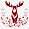 Wildlife Illustration of a Moose in Nature Wild animal illustration of a moose in a natural environment