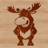 Detailed Moose Silhouette Vector Graphic A detailed illustration of a large North American wild animal with distinctive antlers.