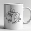 Moving Machine Illustration A detailed illustration of a motor with moving parts, suitable for vector art and graphics design.