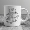 Modern Electric Motor Vector Graphic Vector illustration of a modern electric motor with mechanical parts.