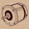 An illustration of a detailed electric motor design in vector format.