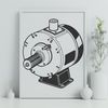 Electric Motor SVG Design An illustration of an electric motor with internal components and wires, designed in vector format.