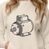 Gearbox and Shaft SVG Design A detailed illustration of a generic electric motor with gears and shafts.