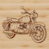 A detailed illustration of a motorcycle with sleek design and bold lines.