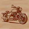 A detailed illustration of a motorcycle with sleek lines and minimalist design.