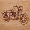 A detailed illustration of a motorbike in motion, designed with vector shapes.