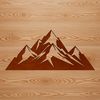 Vector graphic design of a mountain silhouette with detailed texture