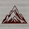 A stylized illustration of a mountain landscape in vector format, suitable for digital cutting machines or laser engraving.
