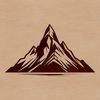 A stylized mountain illustration suitable for vector art designs in formats like PDF and SVG.