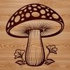 A detailed illustration of a mushroom, suitable for vector design and cutting machine templates.