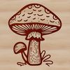 A digital illustration of a mushroom, suitable for use in vector art and graphic design projects.