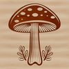 Free SVG Clip Art Mushroom A stylized illustration of a mushroom, suitable for use in various digital formats including SVG.