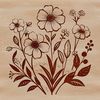 Natural Beauty Wild Flower SVG An illustration of a single blooming wild flower in a natural setting.