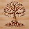 A stylized illustration of a tree in vector format, suitable for cutting and crafting with tools like Cricut or laser cutter.