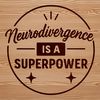 Diverse Minds Inspire Vector Quote Neurodivergent inspirational quote in vector format featuring a silhouette of a person with autism or ADHD traits.