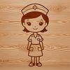 Illustration of a woman wearing nursing attire, ideal for graphic designs and commercial use.