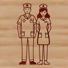 A professional illustration of a nurse in a traditional uniform, suitable for vector graphics and digital design.