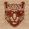 Wild cat with stylish shades A wild big cat with a distinctive patterned coat wearing sunglasses.