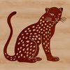 SVG Vector Art Illustration A sitting wild animal with large eyes and a fluffy coat, depicted in vector format.