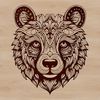 Wild Animal Portrait in Ornate Vector Style An ornate depiction of a bear's face in vector format, suitable for digital use.