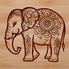 A vector graphic representation of a majestic elephant in profile.