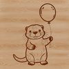 Wild animal portrait of an otter in a vector design format.