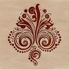 A stylized, ornate paisley shape with intricate details, suitable for vector design and cutting machine projects.