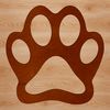 A digital representation of a single animal paw print, created using vector graphics.
