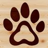 Adorable Animal Footprints Design A pair of animal paw prints in black outline for digital design and crafting.
